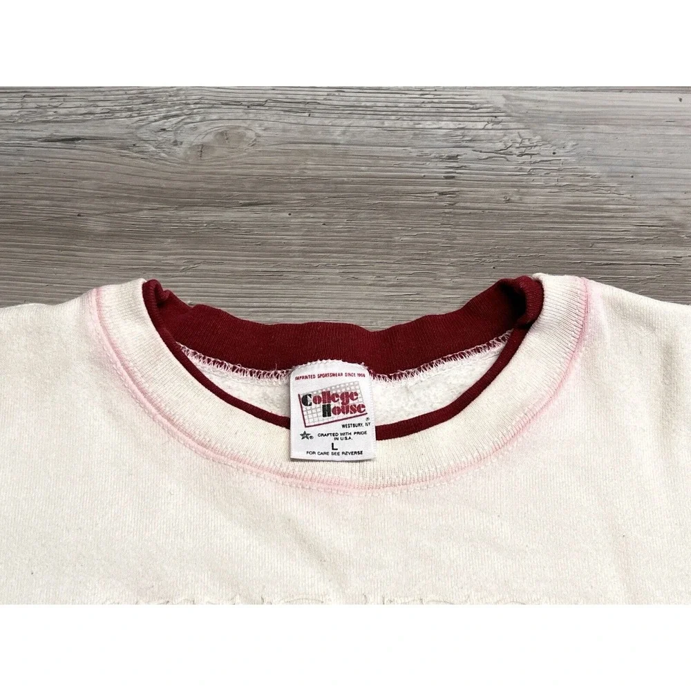 Vtg 90s School Crewneck Warren Mott Marauders Sweatshirt USA Made Double‎ Neck L